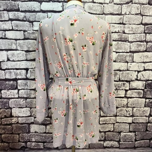 Victorias Secret Lavender W/ Floral Print Robe One Size - Picture 7 of 11